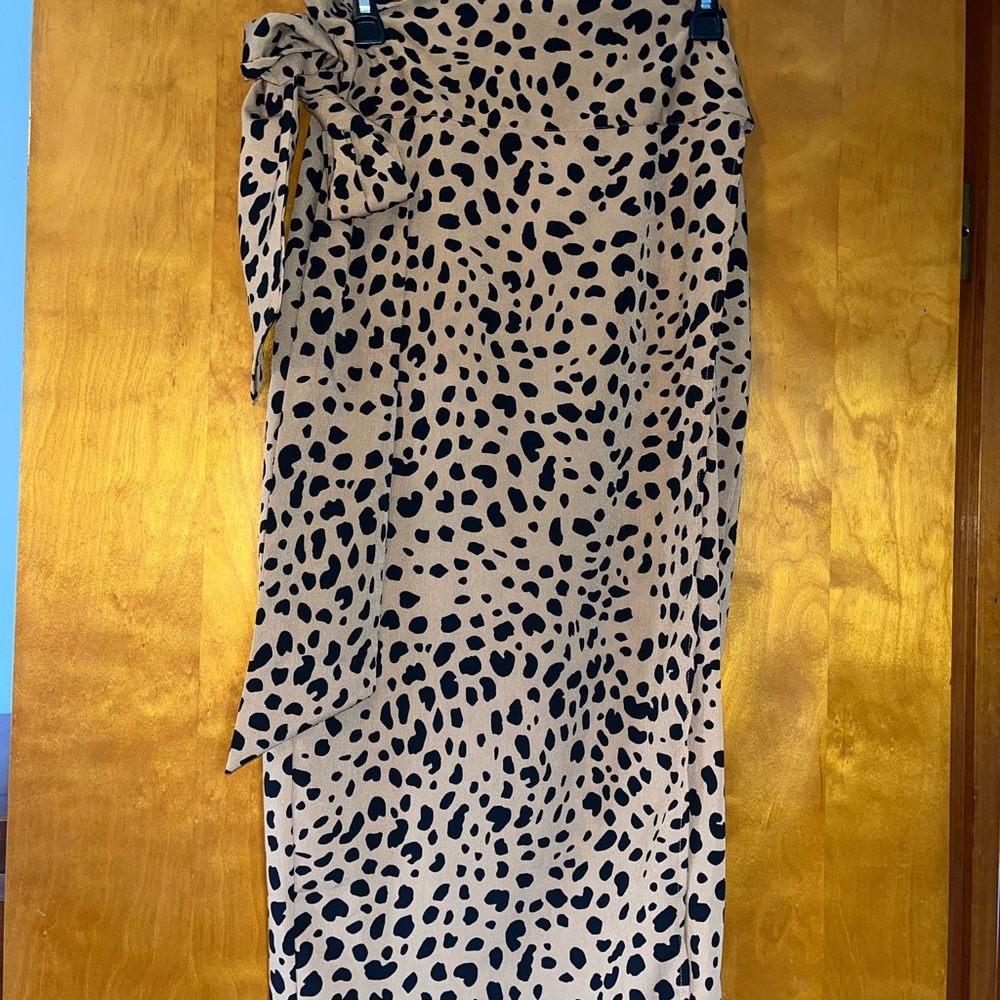 Lily’s Leopard Print Wrap Midi Skirt